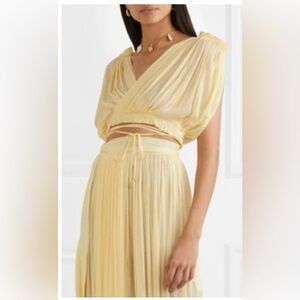 Elena makri cover up skirt and top set butter yellow